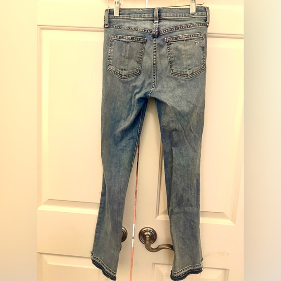 Rag and Bone Sz 24 Stovepipe Distressed Hem Jeans in Prospector Rinse - Picture 5 of 11